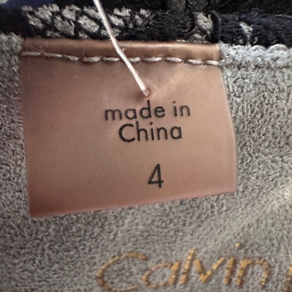 Calvin Klein Grey Faux Suede Lace Sleeveless Sheath Fitted Midi Dress Size 4 - Picture 13 of 13